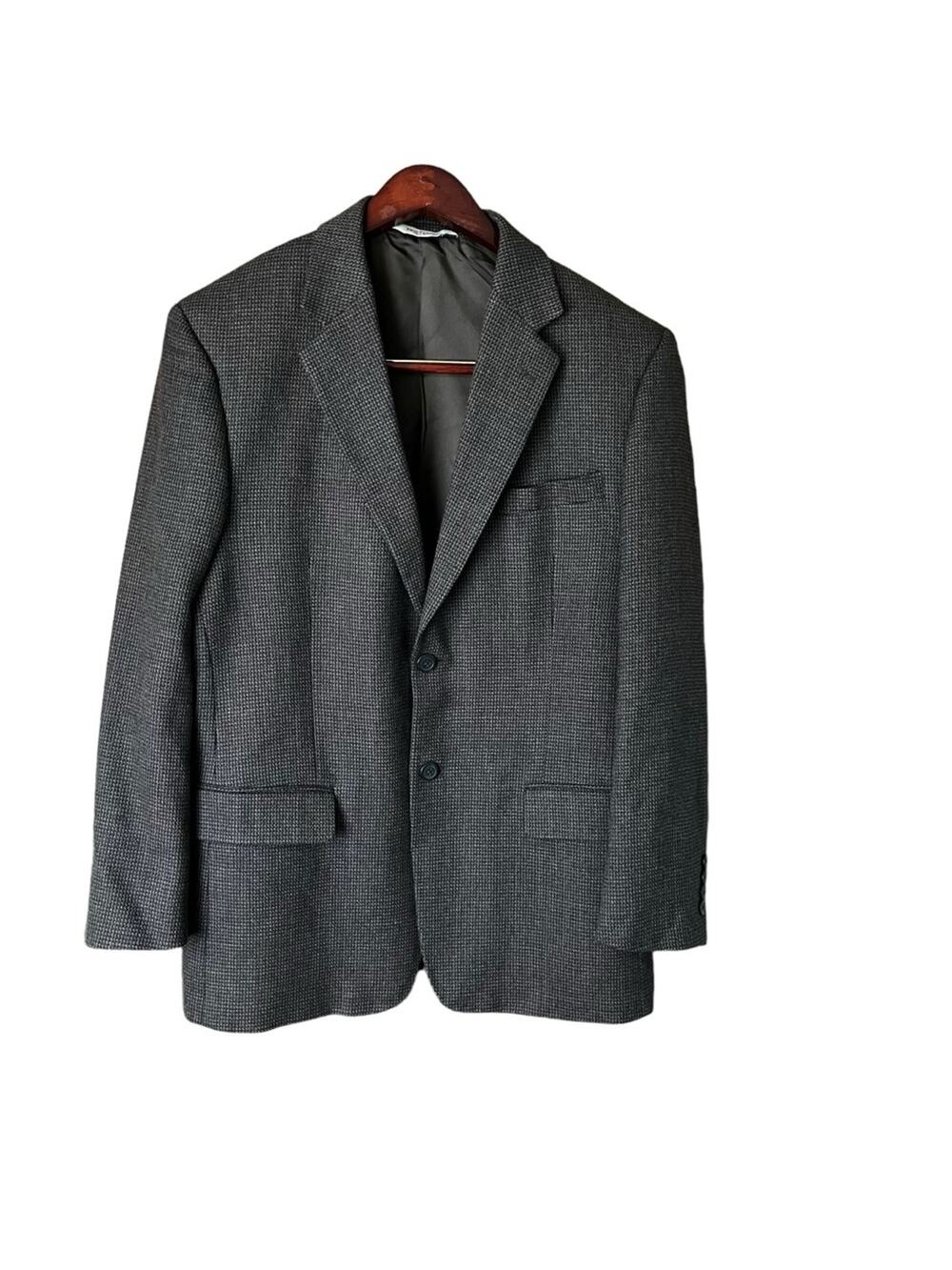 Pronto Uomo Brown Houndstooth Lambswool Sport Coat Jacket 40R Career